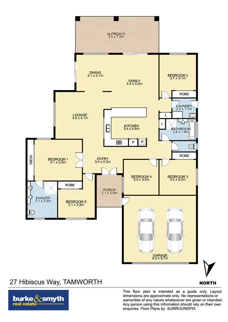 Floorplan of Homely house listing, 27 Hibiscus Way, Tamworth NSW 2340