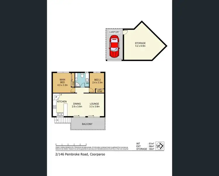Floorplan of Homely unit listing, 2/146 Pembroke Road, Coorparoo QLD 4151