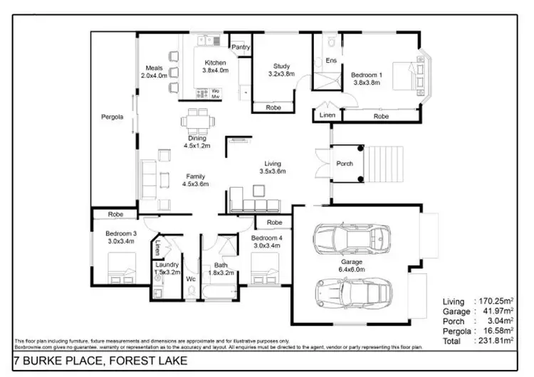 Floorplan of Homely house listing, 7 Burke Place, Forest Lake QLD 4078