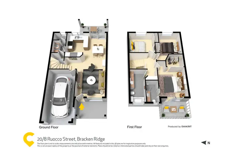 Floorplan of Homely townhouse listing, 20/8 Ruocco Street, Bracken Ridge QLD 4017