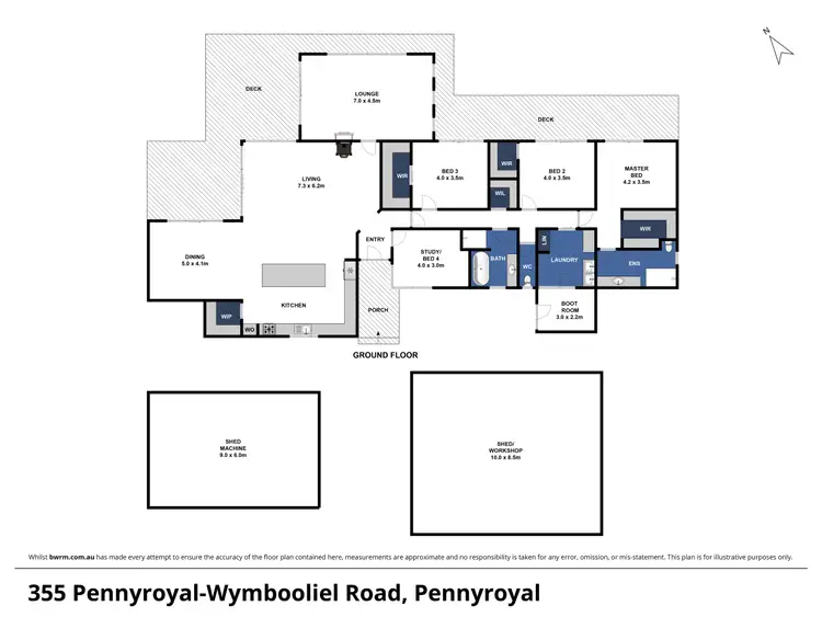 Floorplan of Homely rural property listing, 355 Pennyroyal-Wymbodiel Road, Pennyroyal VIC 3235