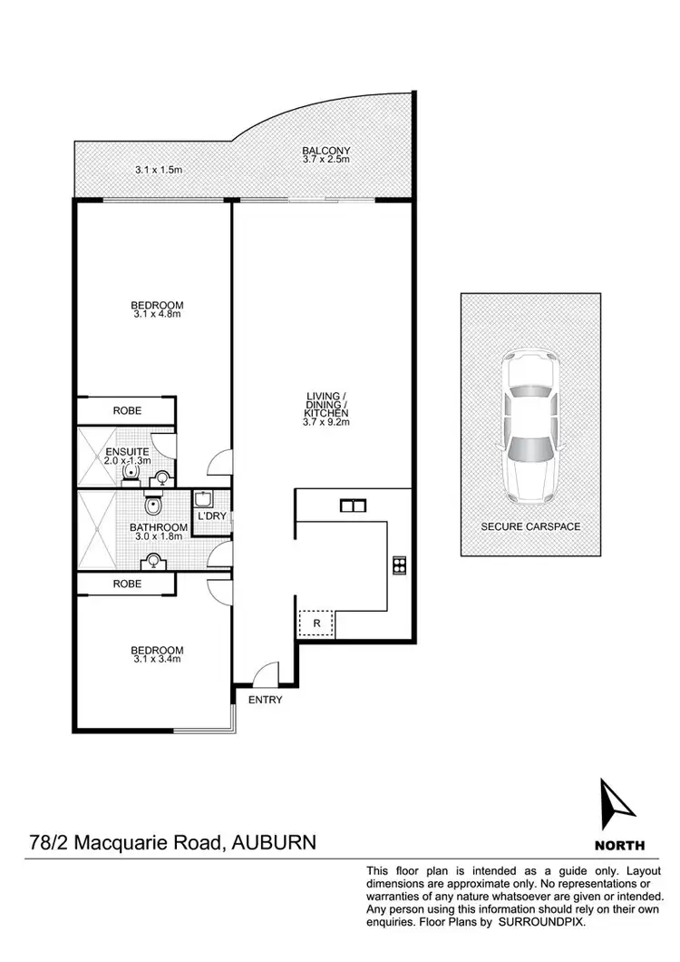Floorplan of Homely apartment listing, 78/2 Macquarie Road, Auburn NSW 2144