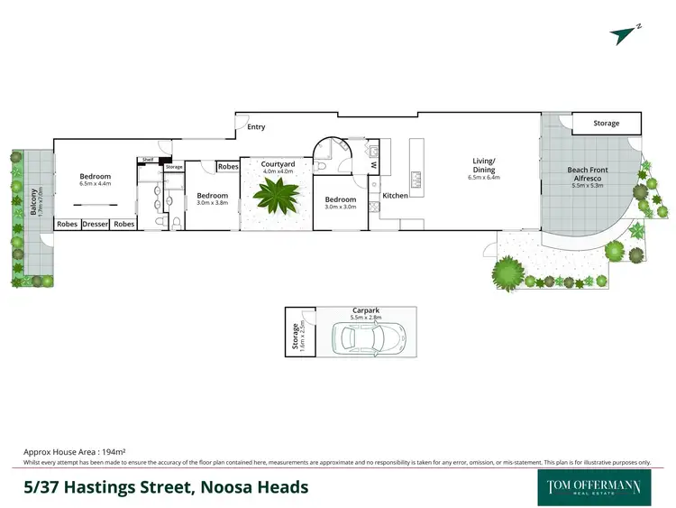 Floorplan of Homely unit listing, 5/37 Hastings Street, Noosa Heads QLD 4567