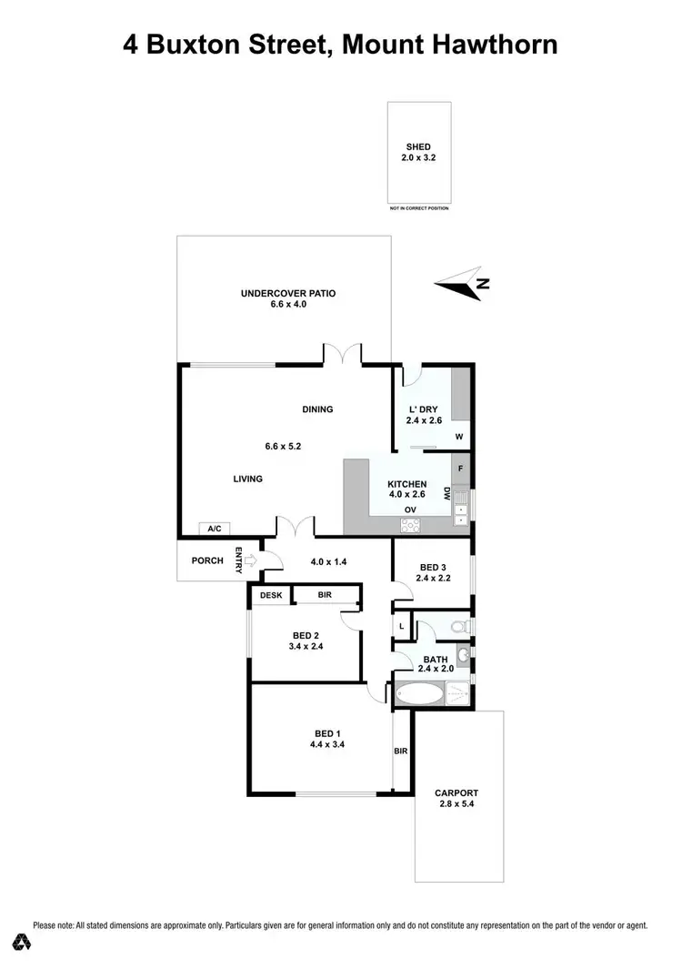 Floorplan of Homely house listing, 4 Buxton Street, Mount Hawthorn WA 6016