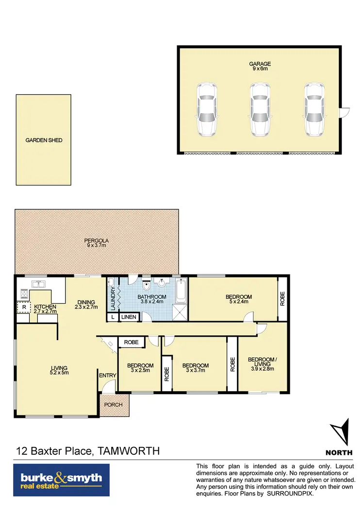 Floorplan of Homely house listing, 12 Baxter Place, Tamworth NSW 2340