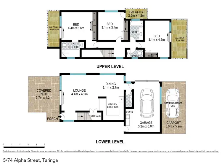 Floorplan of Homely townhouse listing, 5/74 Alpha Street, Taringa QLD 4068