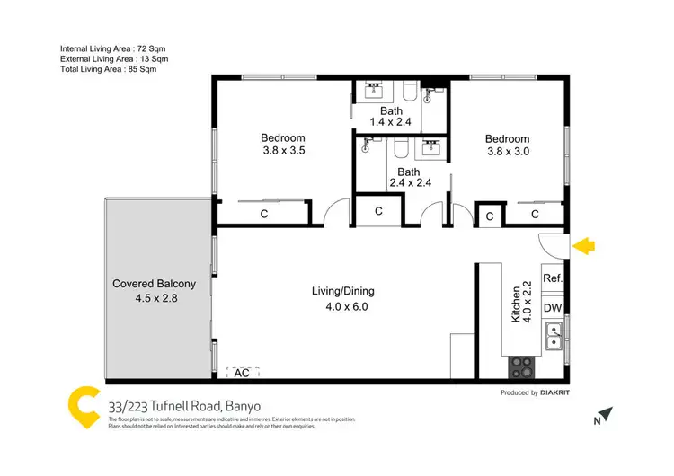 Floorplan of Homely unit listing, 33/223 Tufnell Road, Banyo QLD 4014