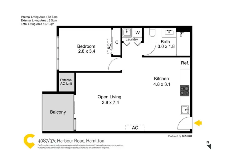 Floorplan of Homely unit listing, 4087/37c Harbour Road, Hamilton QLD 4007