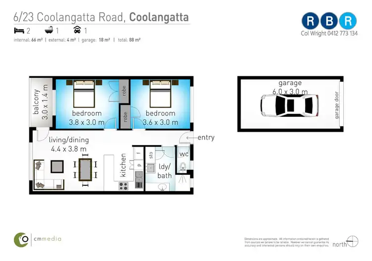 Floorplan of Homely unit listing, 2/23 Coolangatta Road, Kirra QLD 4225