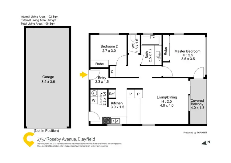 Floorplan of Homely unit listing, 2/57 Roseby Avenue, Clayfield QLD 4011