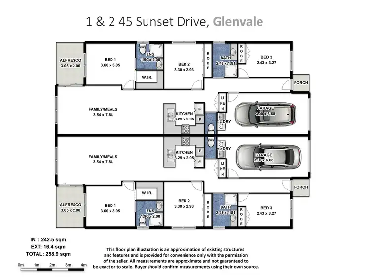 Floorplan of Homely unit listing, 1/45 Sunset Drive, Glenvale QLD 4350