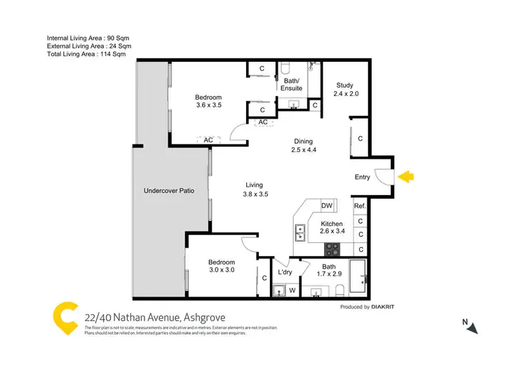 Floorplan of Homely apartment listing, 22/40 Nathan Avenue, Ashgrove QLD 4060