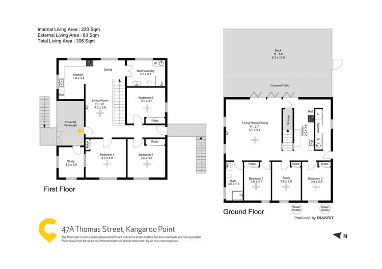 Floorplan of Homely townhouse listing, 47A & 47B Thomas Street, Kangaroo Point QLD 4169