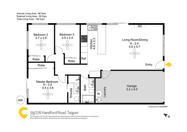 Floorplan of Homely townhouse listing, 59/276 Handford Road, Taigum QLD 4018