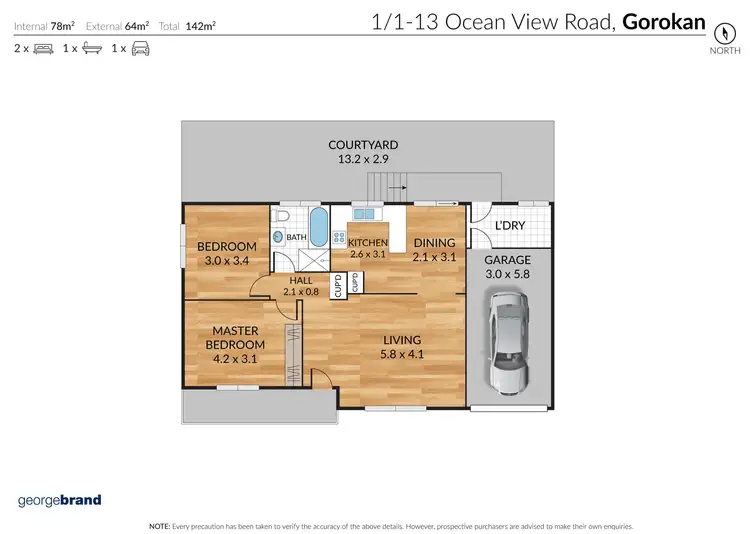 Floorplan of Homely villa listing, 1/1-3 Ocean View Road, Gorokan NSW 2263