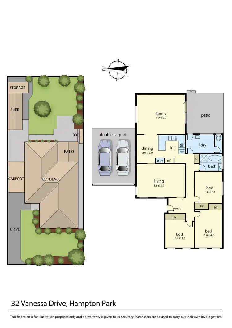 Floorplan of Homely house listing, 32 Vanessa Drive, Hampton Park VIC 3976