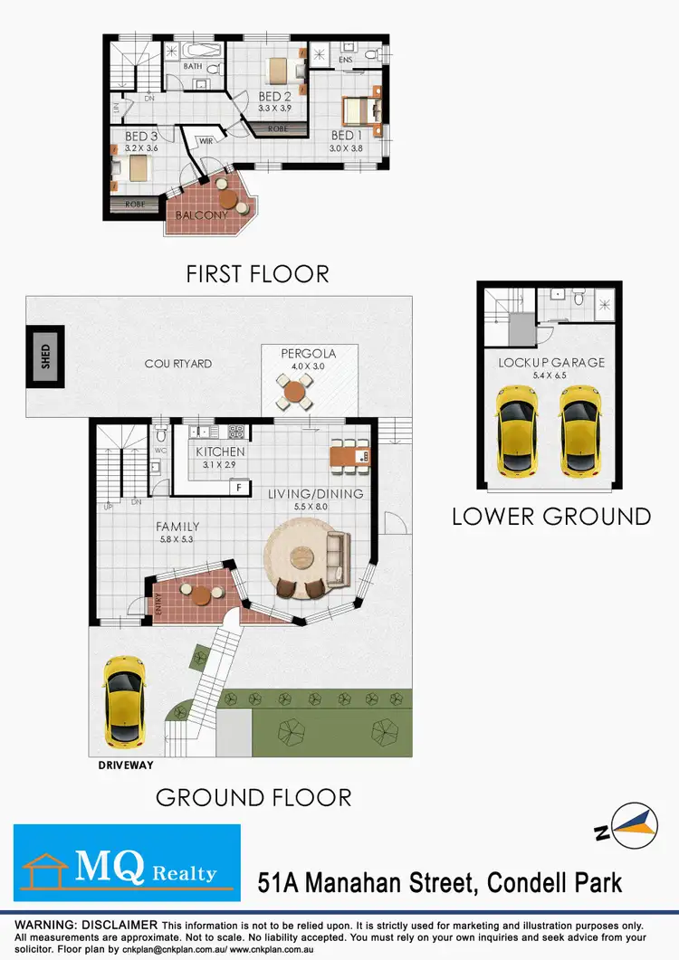 Floorplan of Homely semi-detached listing, 51A Manahan Street, Condell Park NSW 2200