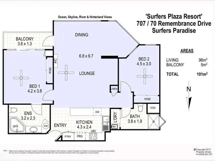 Floorplan of Homely apartment listing, 707/70 Remembrance Drive, Surfers Paradise QLD 4217