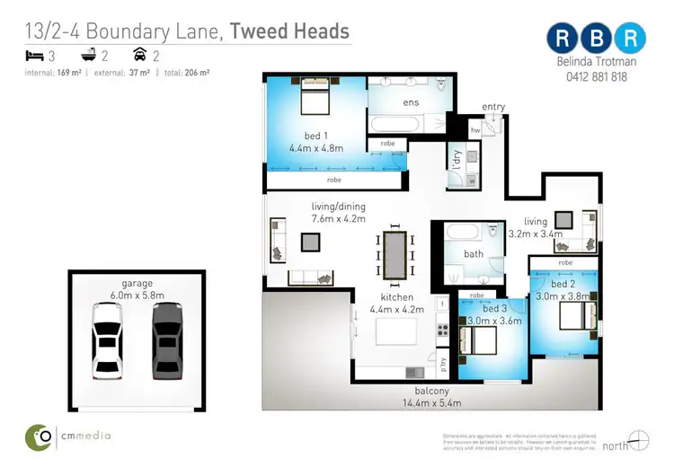 Floorplan of Homely apartment listing, 13/2-4 Boundary Lane, Rainbow Bay QLD 4225