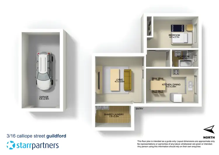 Floorplan of Homely unit listing, 3/16 Calliope Street, Guildford NSW 2161