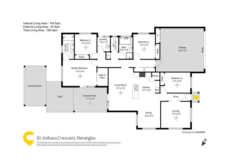 Floorplan of Homely house listing, 61 Jinibara Cres, Narangba QLD 4504