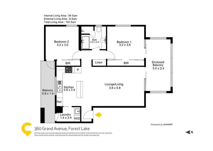 Floorplan of Homely apartment listing, 20/360 Grand Avenue, Forest Lake QLD 4078