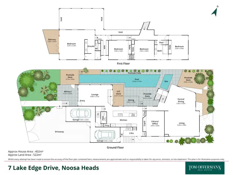 Floorplan of Homely house listing, 7 Lake Edge Drive, Noosa Heads QLD 4567