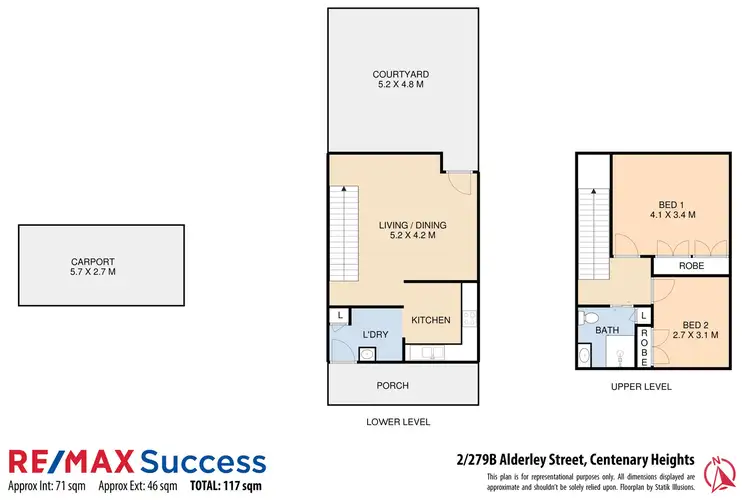 Floorplan of Homely unit listing, 2/279B Alderley Street, Centenary Heights QLD 4350