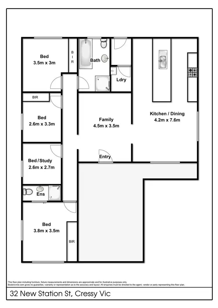 Floorplan of Homely house listing, 32 New Station St, Cressy VIC 3322