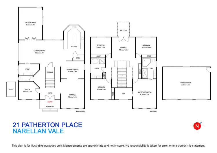 Floorplan of Homely house listing, 21 Patherton Place, Narellan Vale NSW 2567