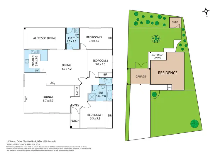 Floorplan of Homely house listing, 10 Yentoo Drive, Glenfield Park NSW 2650