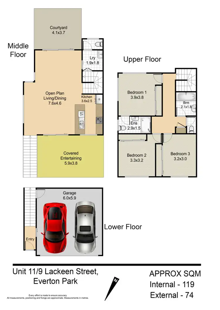 Floorplan of Homely townhouse listing, 11/9 Lackeen Street, Everton Park QLD 4053
