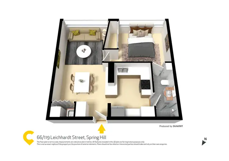 Floorplan of Homely unit listing, 2C/119 Leichardt Street, Spring Hill QLD 4000