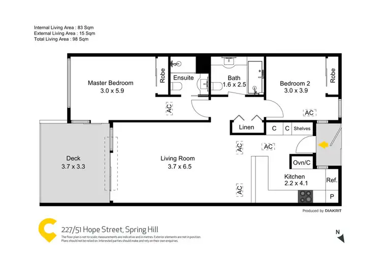 Floorplan of Homely unit listing, 227/51 Hope Street, Spring Hill QLD 4000