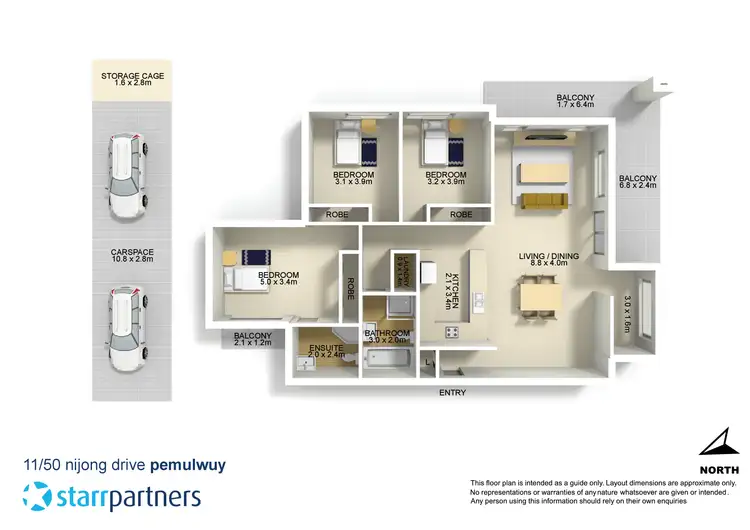 Floorplan of Homely unit listing, 11/50 Nijong Drive, Pemulwuy NSW 2145