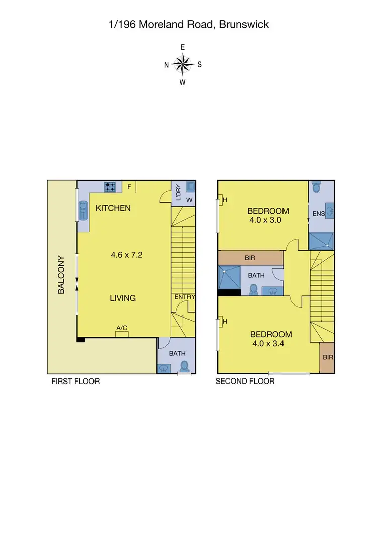 Floorplan of Homely apartment listing, 1/196 Moreland Road, Brunswick VIC 3056
