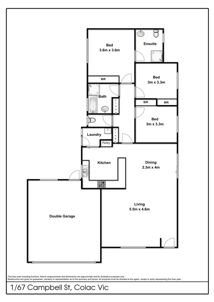 Floorplan of Homely townhouse listing, 1/67 Campbell Street, Colac VIC 3250