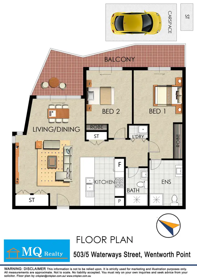 Floorplan of Homely unit listing, 503/5 Waterways Street, Wentworth Point NSW 2127