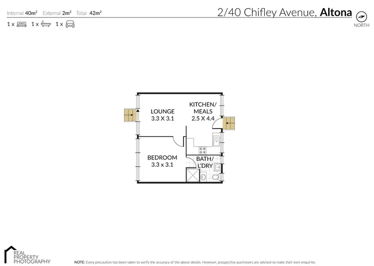 Floorplan of Homely unit listing, 2/40 Chifley Avenue, Altona VIC 3018