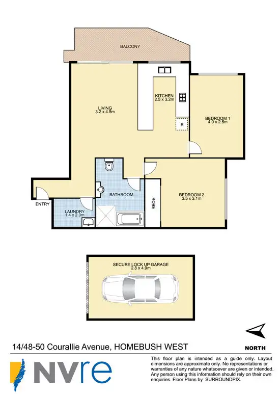 Floorplan of Homely unit listing, 14/48-50 Courallie Avenue, Homebush West NSW 2140