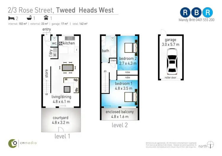 Floorplan of Homely unit listing, 2/3 Rose Street, Tweed Heads West NSW 2485