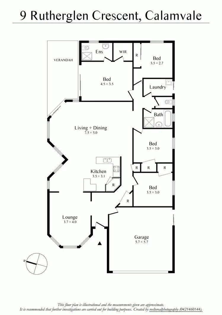 Floorplan of Homely house listing, 9 Rutherglen Cre, Calamvale QLD 4116