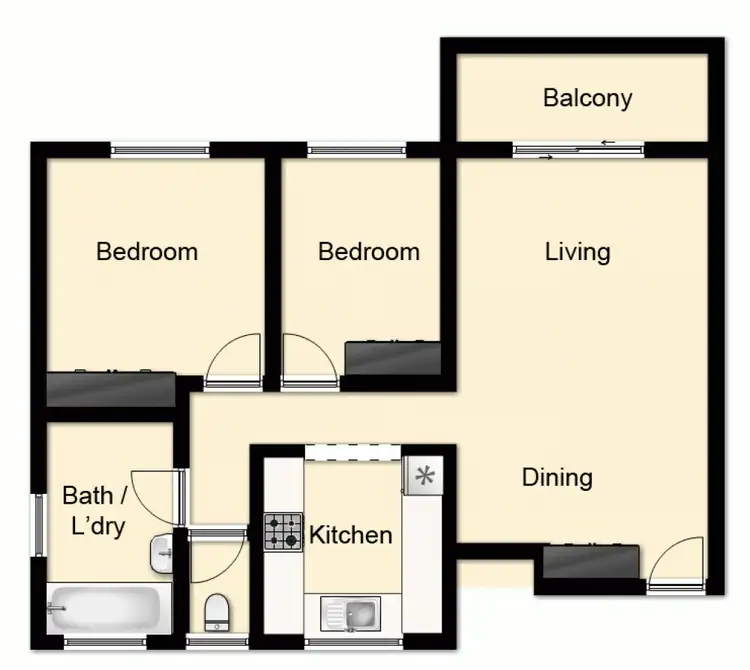 Floorplan of Homely unit listing, 3/34 Collingwood Street, Paddington QLD 4064