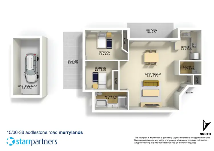 Floorplan of Homely unit listing, 15/36-38 Addlestone Road, Merrylands NSW 2160