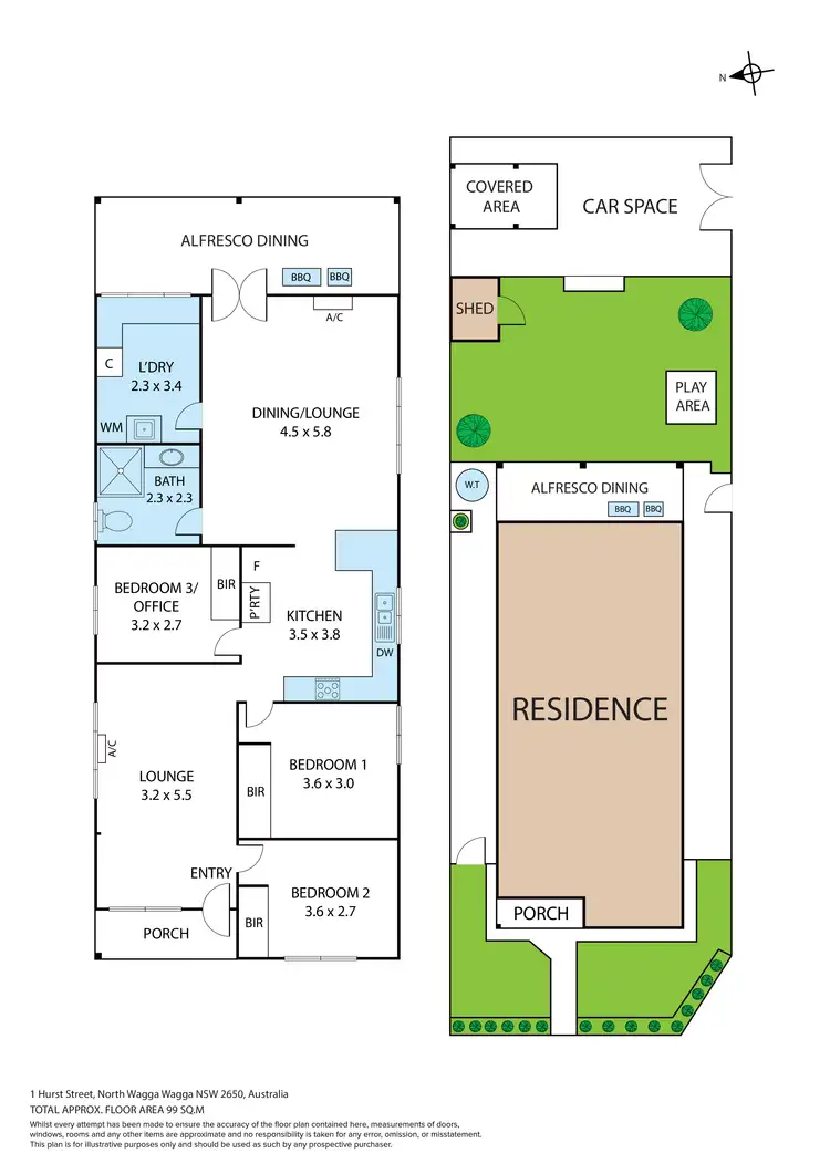 Floorplan of Homely house listing, 1 Hurst Street, North Wagga Wagga NSW 2650