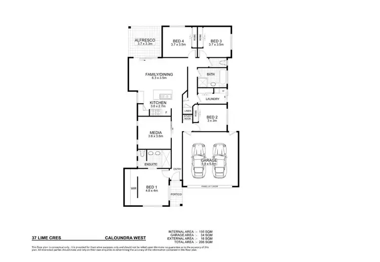 Floorplan of Homely house listing, 37 Lime Crescent, Caloundra West QLD 4551