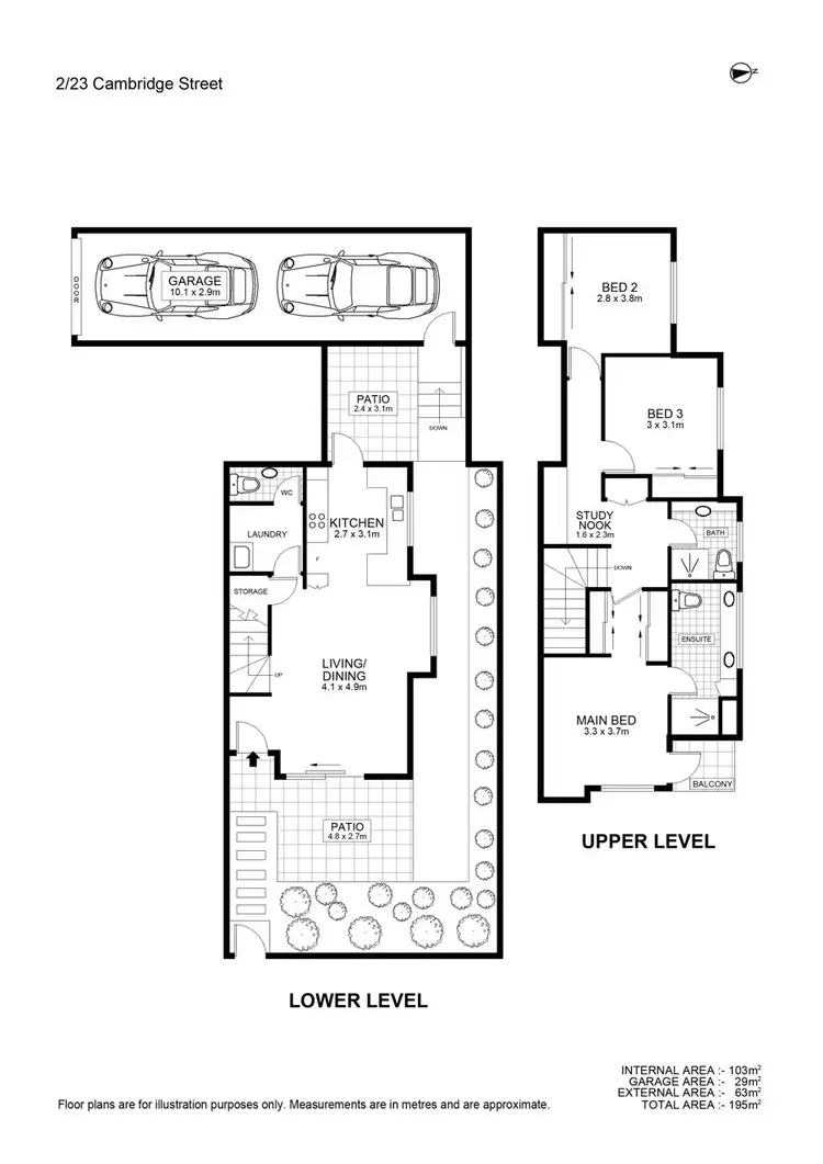 Floorplan of Homely townhouse listing, 2/23 Cambridge Street, Carina Heights QLD 4152