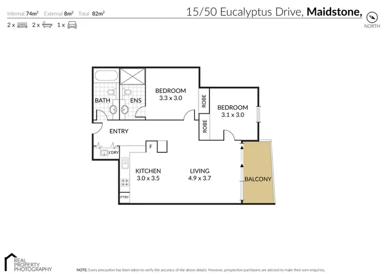Floorplan of Homely apartment listing, 15 50 Eucalyptus Drive, Maidstone VIC 3012