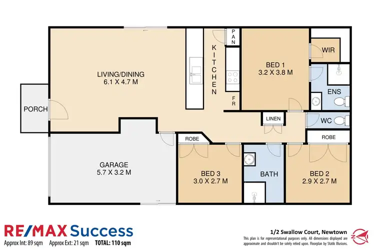 Floorplan of Homely unit listing, 1/2 Swallow Court, Newtown QLD 4350