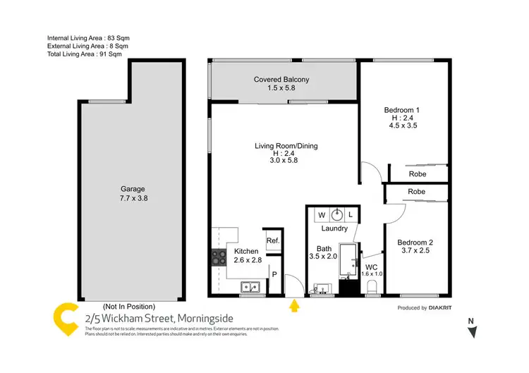 Floorplan of Homely unit listing, 2/5 Wickham Street, Morningside QLD 4170
